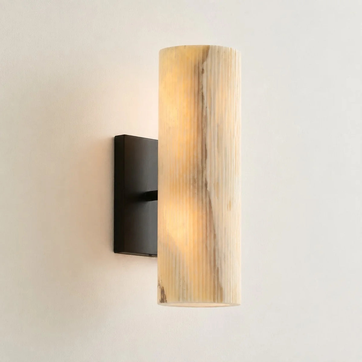 Doran Modern Elegant Alabaster Tube Sconce 15