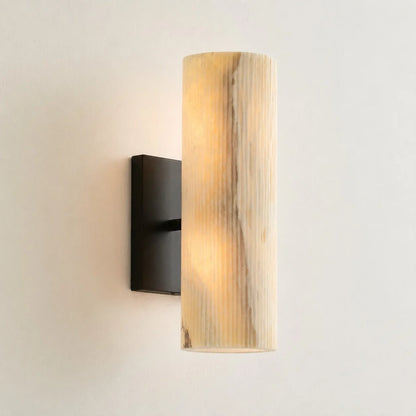 Doran Modern Elegant Alabaster Tube Sconce 15