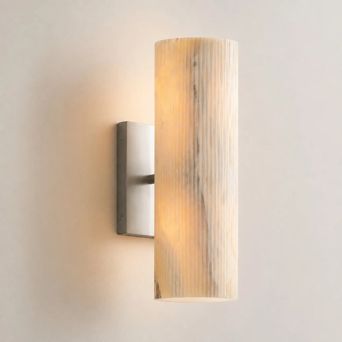 Doran Modern Elegant Alabaster Tube Sconce 16