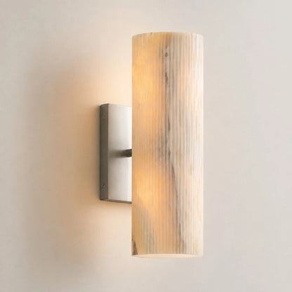 Doran Modern Elegant Alabaster Tube Sconce 16
