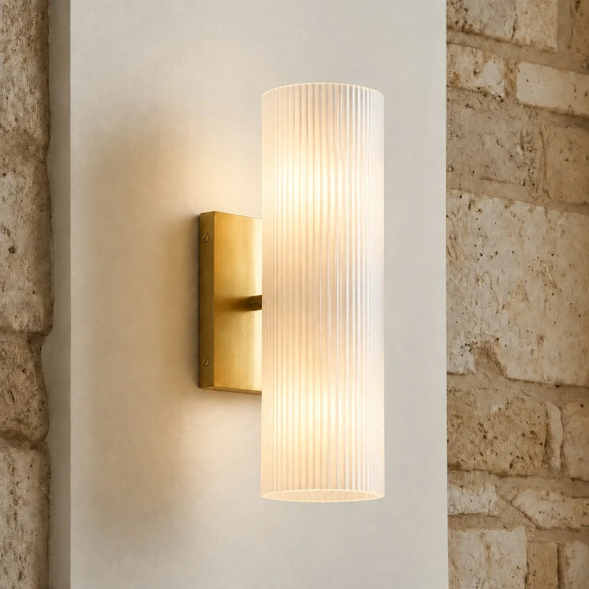 Doran Modern Elegant Alabaster Tube Sconce 17