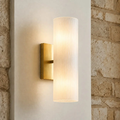 Doran Modern Elegant Alabaster Tube Sconce 17