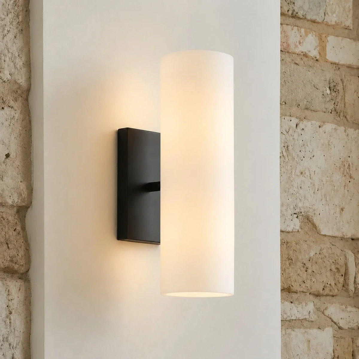 Doran Modern Elegant Alabaster Tube Sconce 18