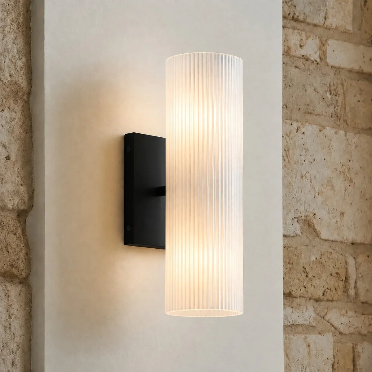 Doran Modern Elegant Alabaster Tube Sconce 19