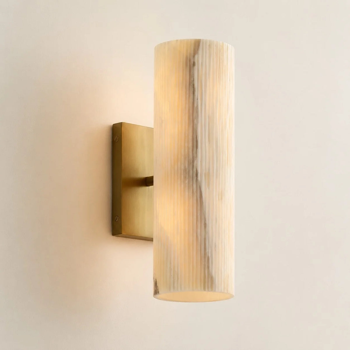 Doran Modern Elegant Alabaster Tube Sconce 22