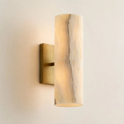 Doran Modern Elegant Alabaster Tube Sconce 22