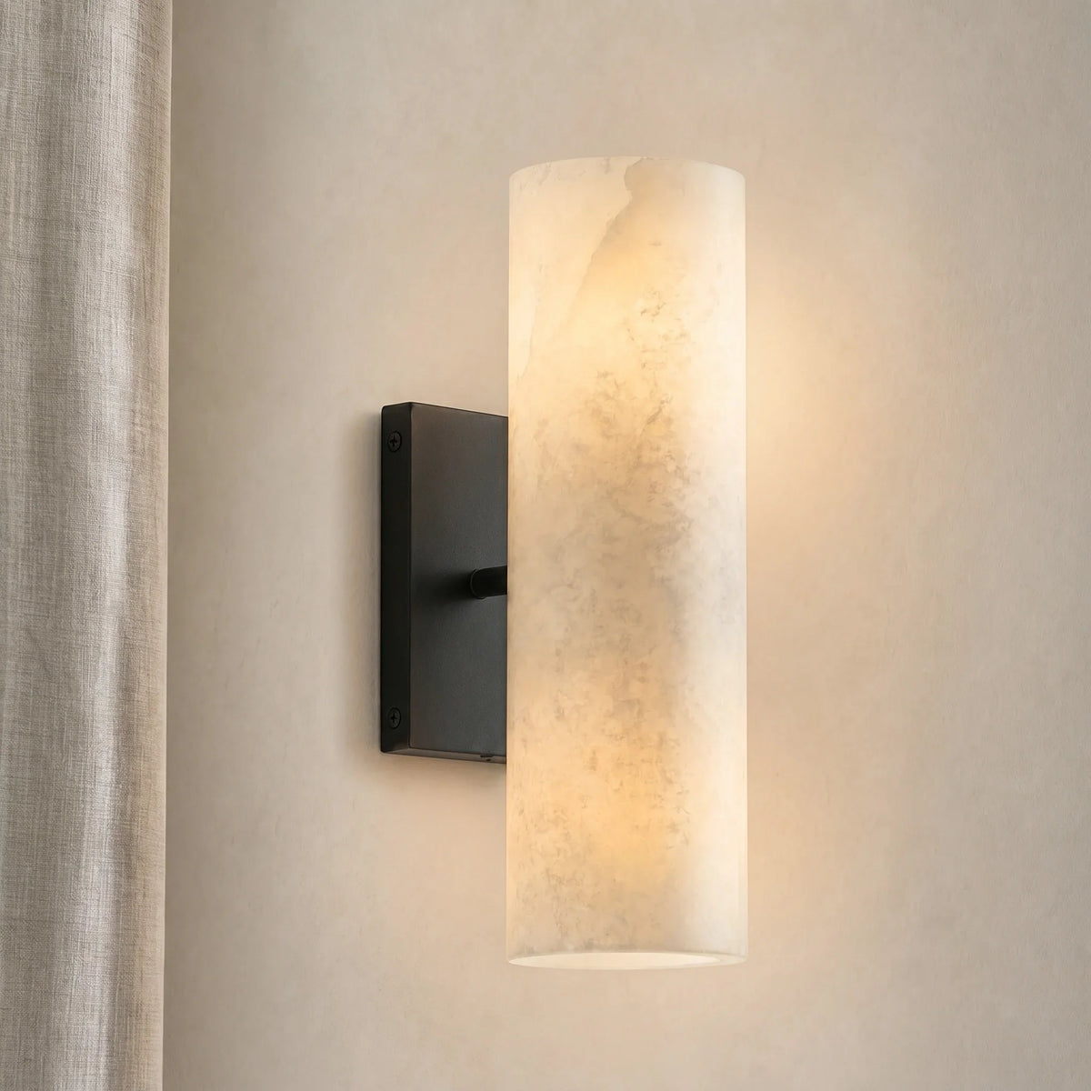 Doran Modern Elegant Alabaster Tube Sconce 4