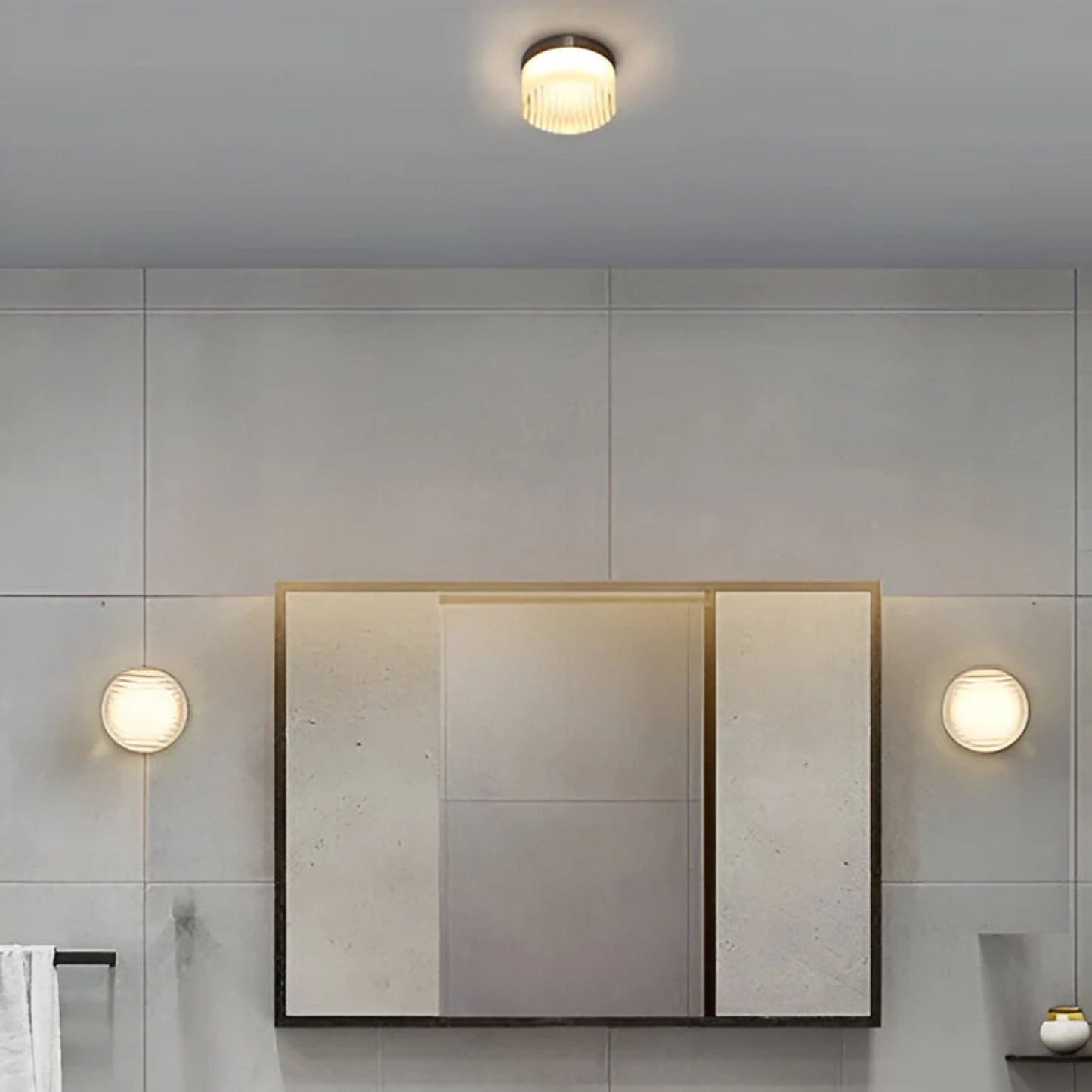 Ambrelo Modern Round Wall Sconce Amber Glass