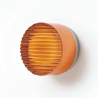 Ambrelo Modern Round Wall Sconce Amber Glass