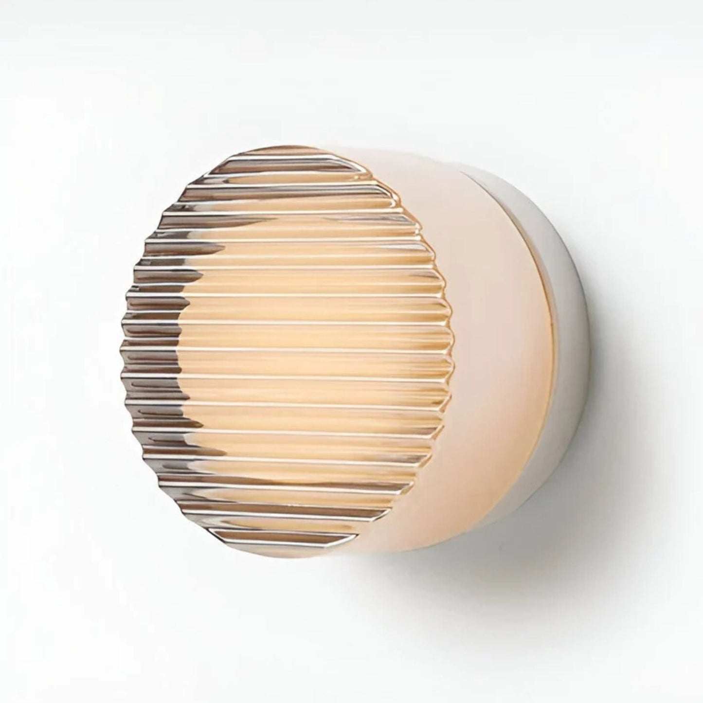 Ambrelo Modern Round Wall Sconce Amber Glass