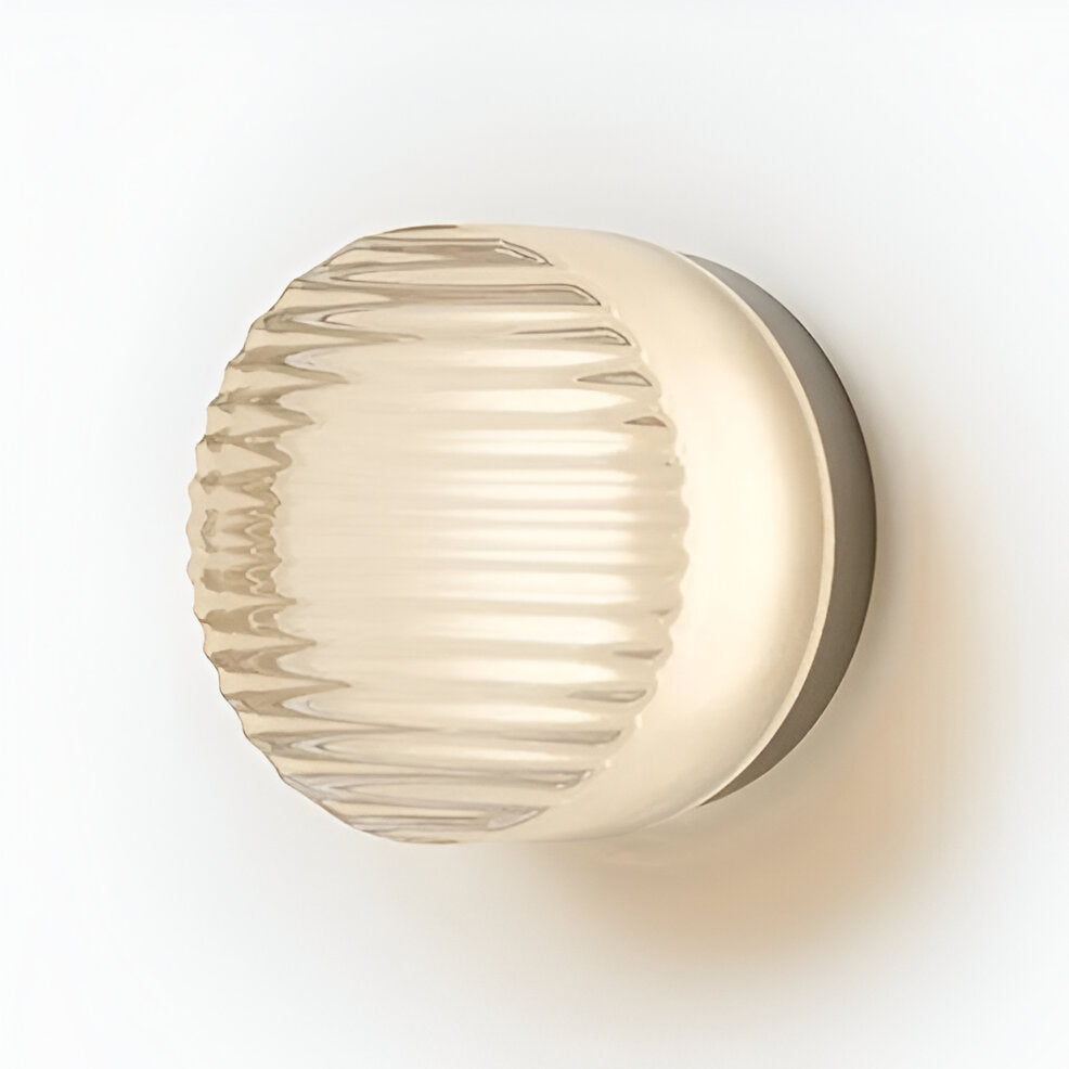 Ambrelo Modern Round Wall Sconce Amber Glass