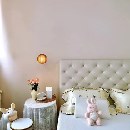 Ambrelo Modern Round Wall Sconce Amber Glass