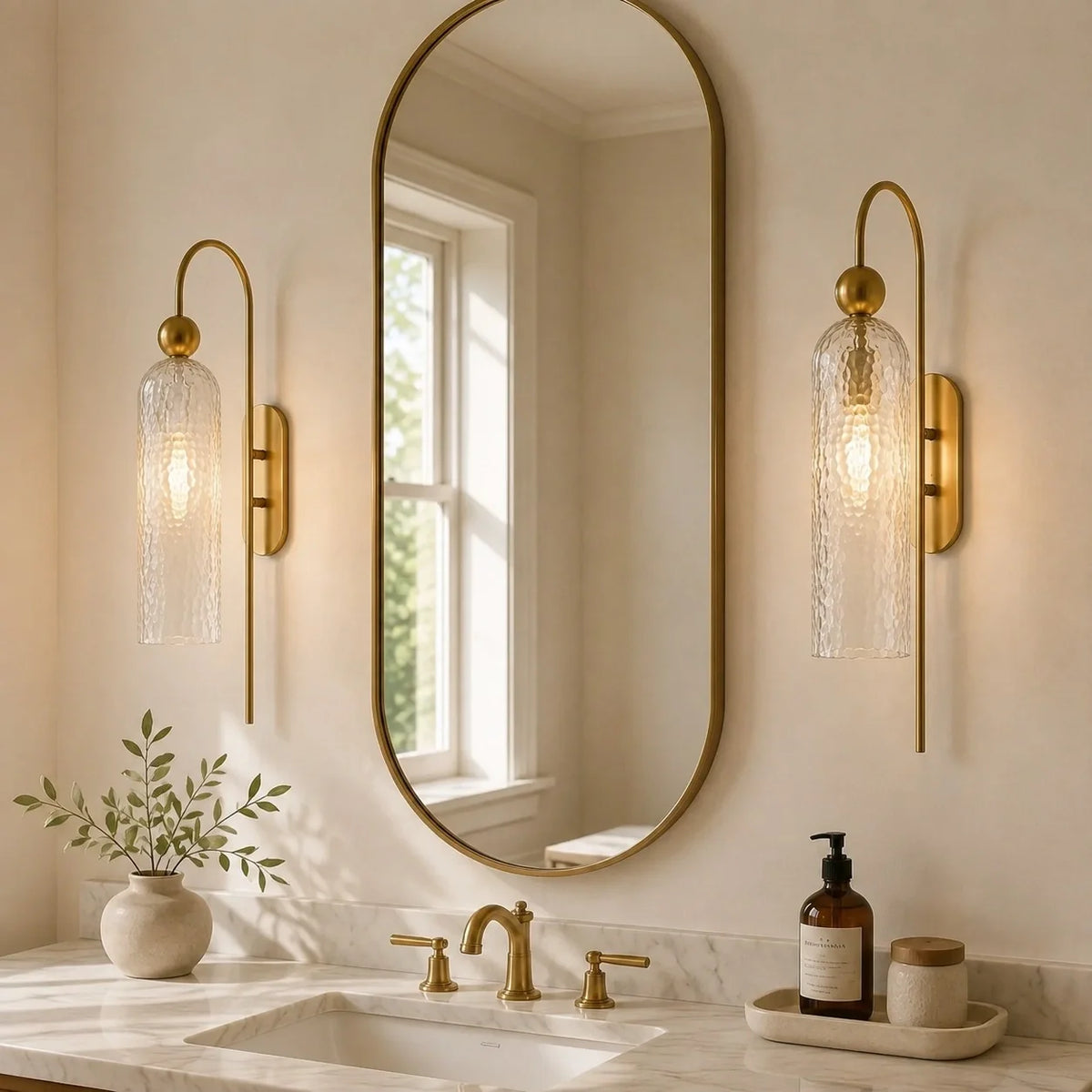 Azura Antique Cylinder Vertical Ribbed Glass Wall Sconce 6