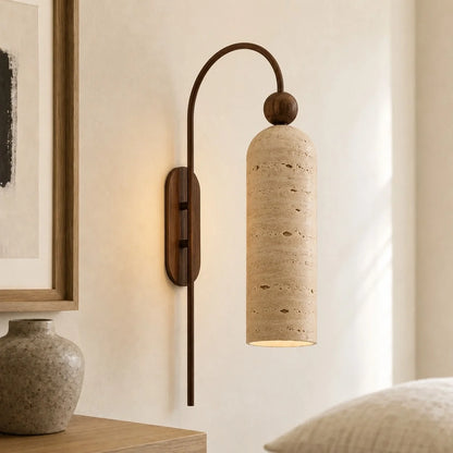 Azura Antique Cylinder Vertical Ribbed Glass Wall Sconce 12