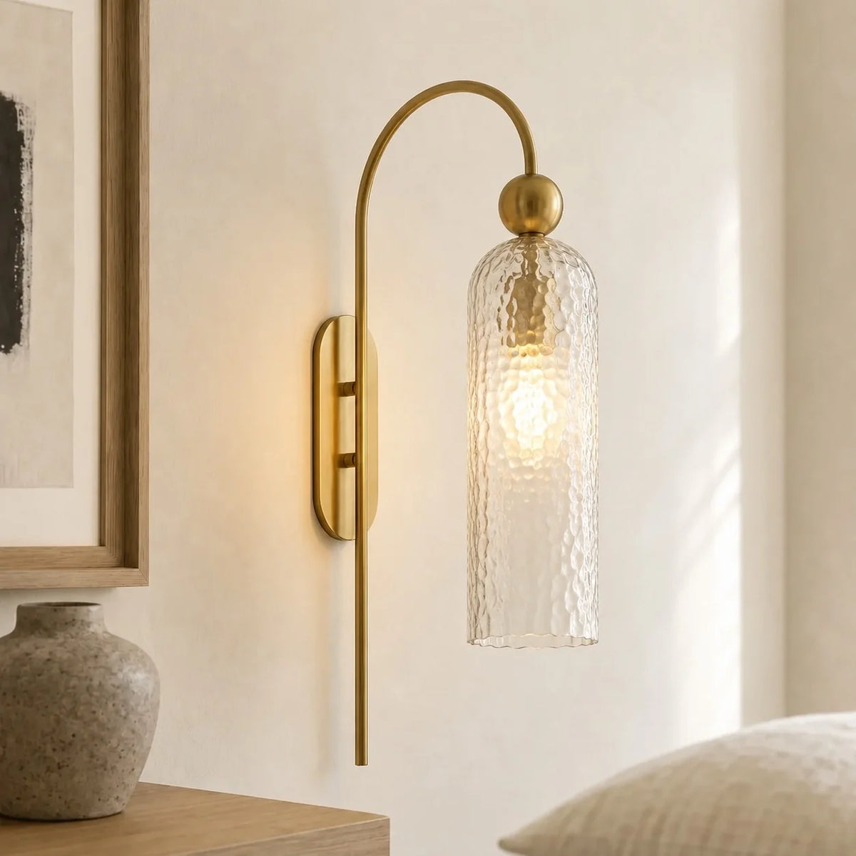 Azura Antique Cylinder Vertical Ribbed Glass Wall Sconce 13