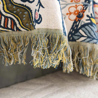 Artistic Flora Jacquard Blanket