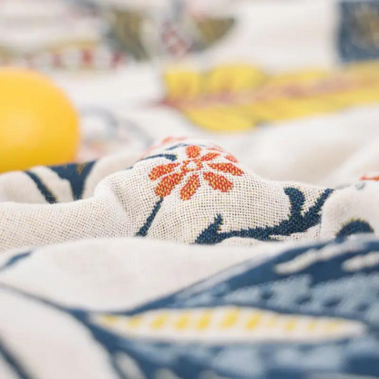 Artistic Flora Jacquard Blanket