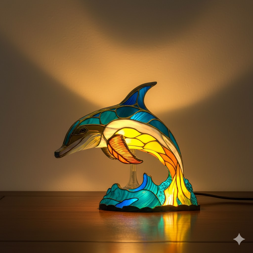 Artistic Lamp Stained Glass Panels Colourful