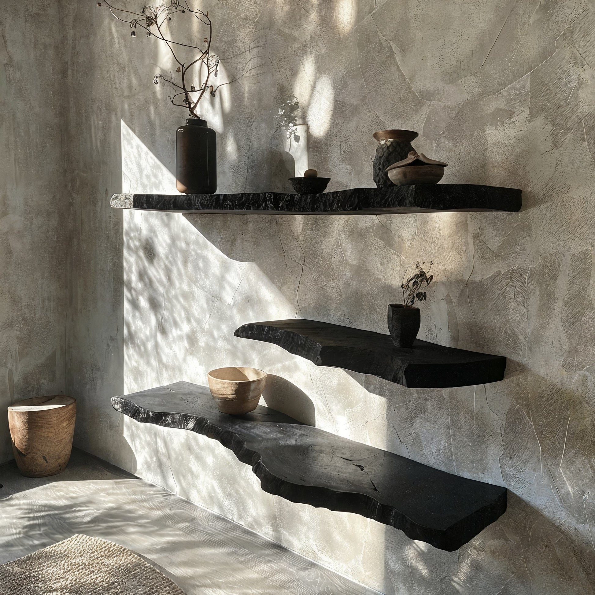 Black Floating Shelves For Modern Home Decor SILDTFL028 0