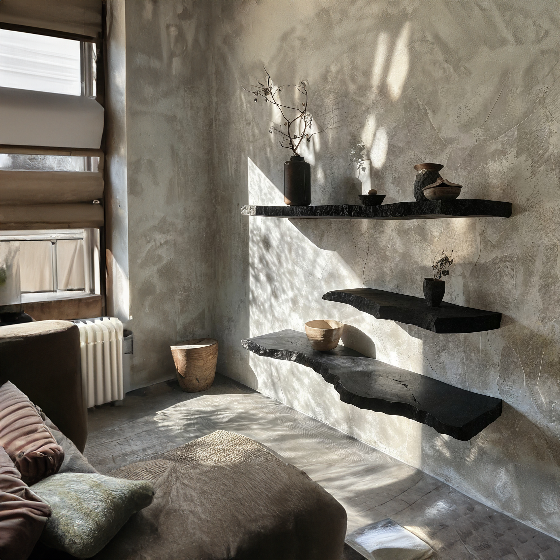 Black Floating Shelves For Modern Home Decor SILDTFL028 2
