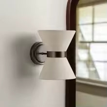 Boho Luxe Linen Sconce with Bronze Detailing