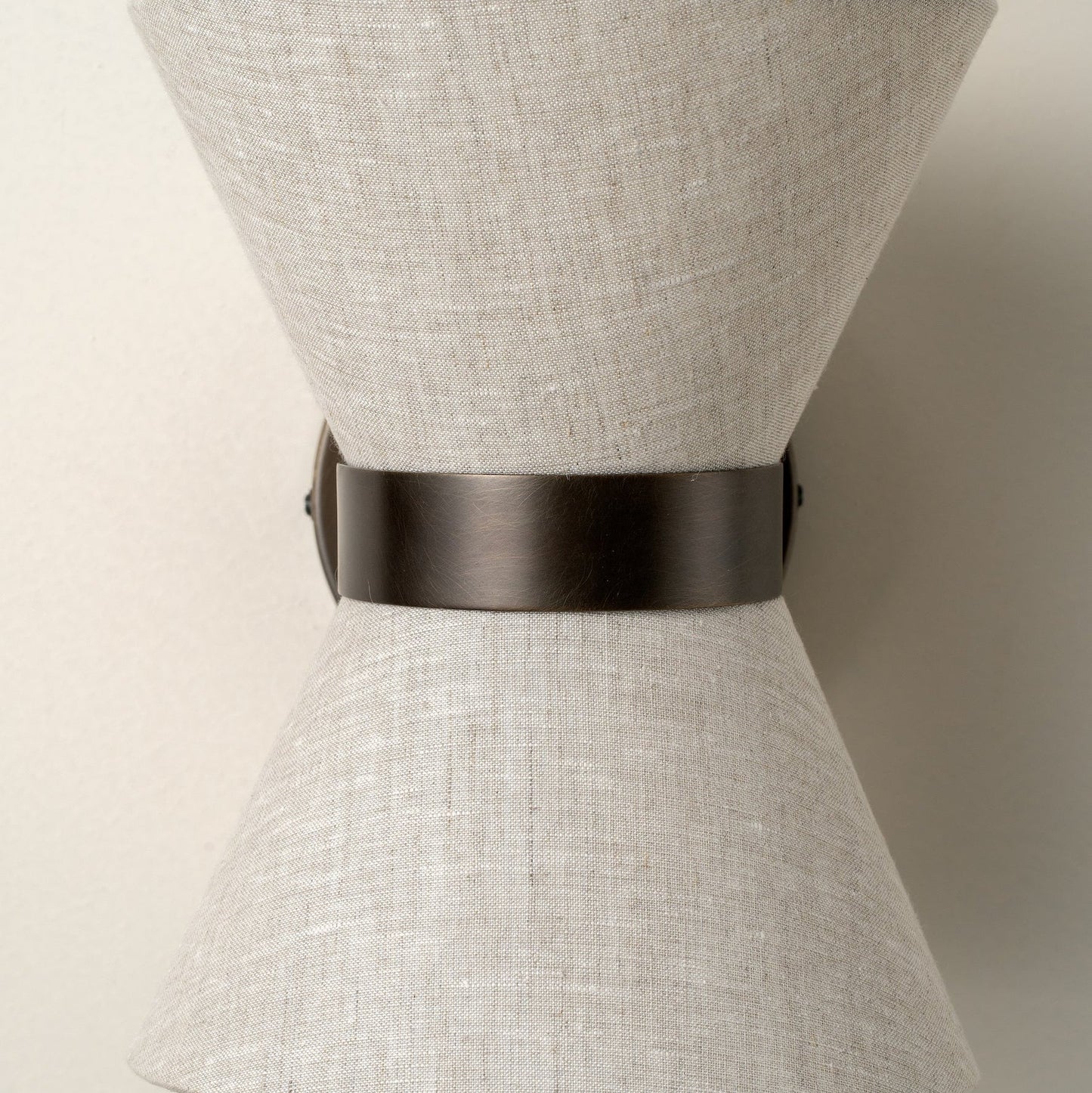 Boho Luxe Linen Sconce with Bronze Detailing