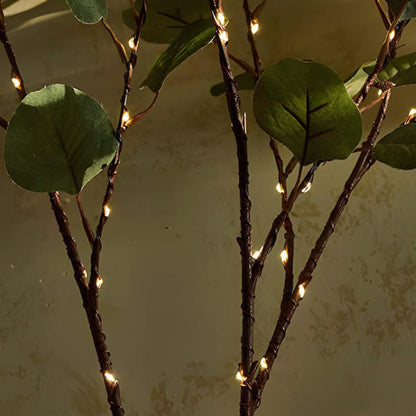 Boho Olive Leaf LED String Lights - Artificial Greenery Wall Decor