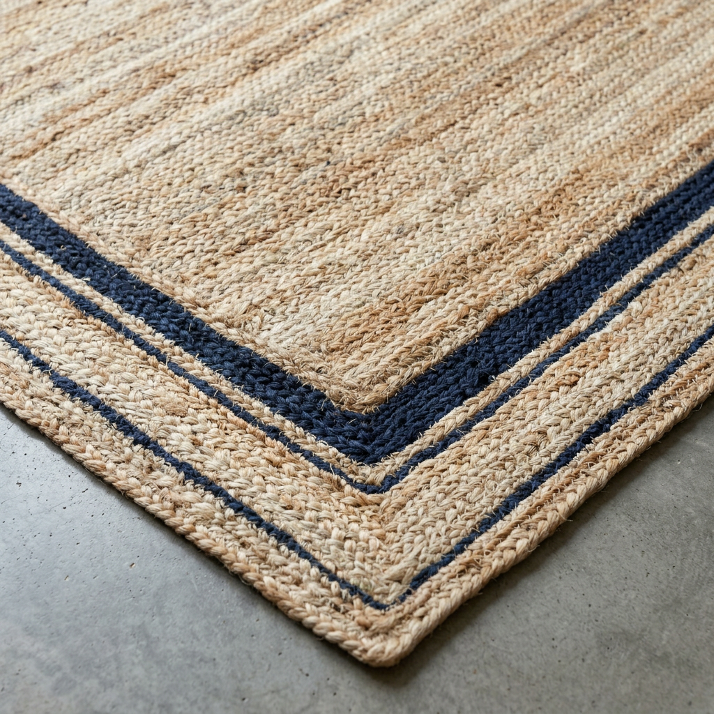 Braided Jute Rug with Border Trim