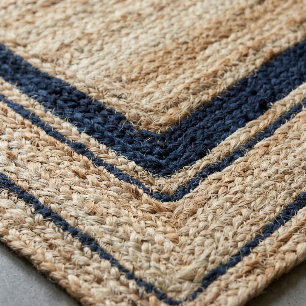 Braided Jute Rug with Border Trim