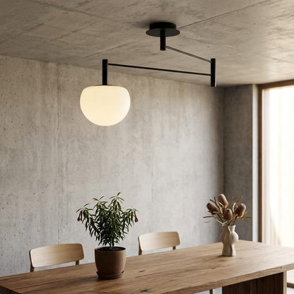 Branching Arm Globe Ceiling Light