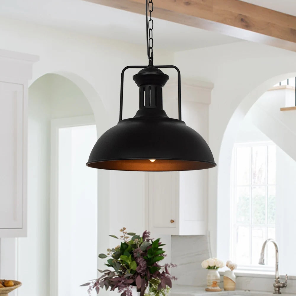 Modern Industrial Single Dome Pendant Light 6