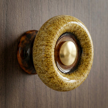 Ceramic Cabinet Knob with Metal Center