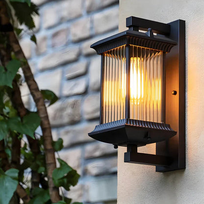 Classic Outdoor Lantern Wall Light Coffee Brown Pavo