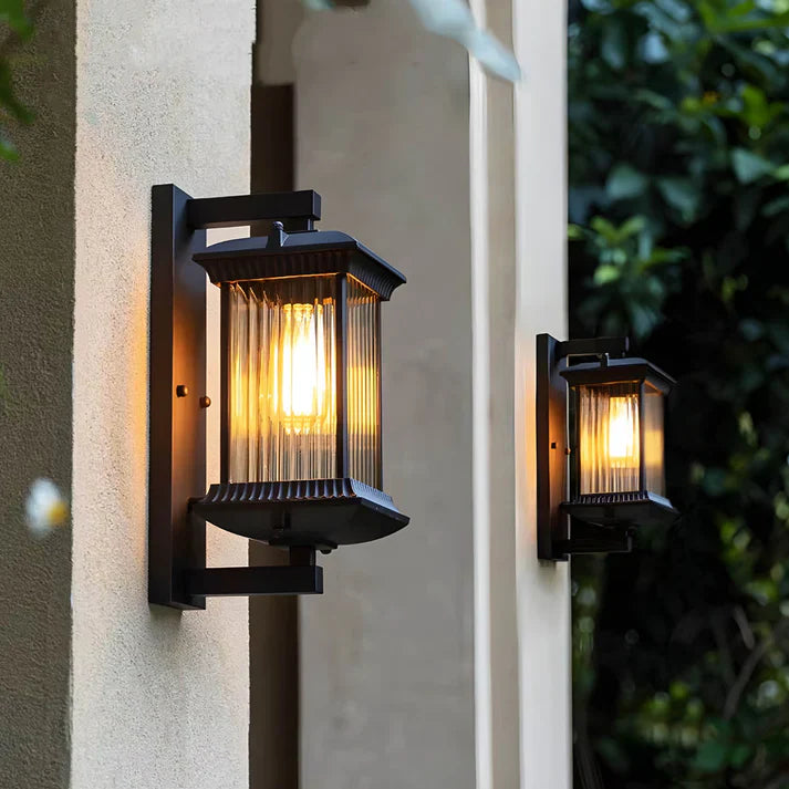 Classic Outdoor Lantern Wall Light Coffee Brown Pavo