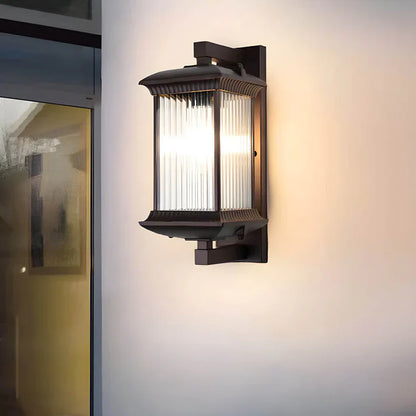 Classic Outdoor Lantern Wall Light Coffee Brown Pavo