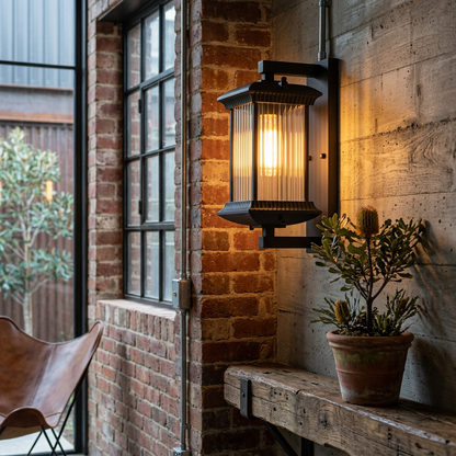 Classic Outdoor Lantern Wall Light Coffee Brown Pavo