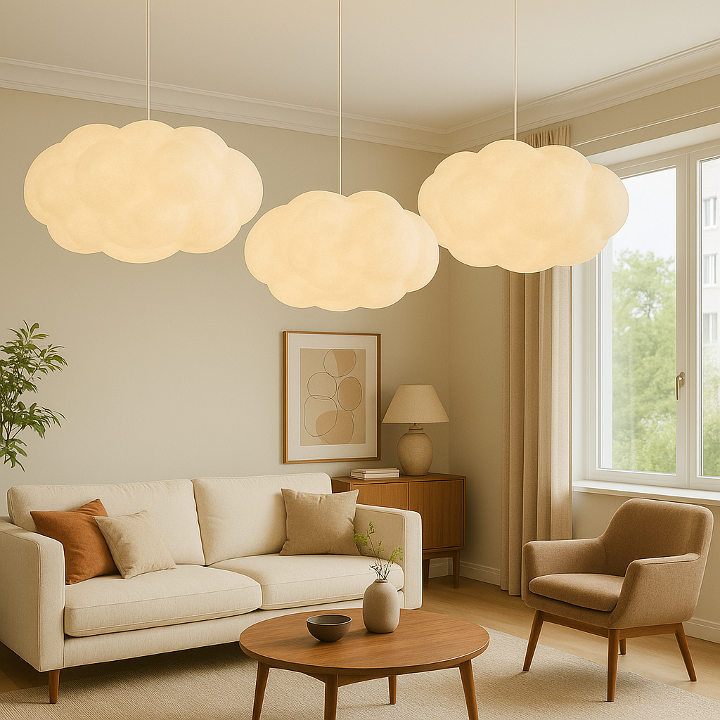 Cloud Pendant Light Modern White Hanging Ceiling Lamp