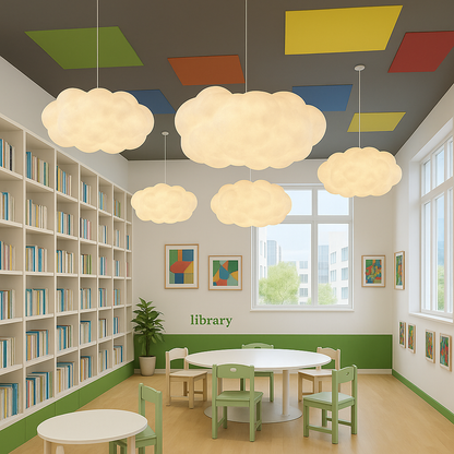 Cloud Pendant Light Modern White Hanging Ceiling Lamp