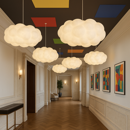 Cloud Pendant Light Modern White Hanging Ceiling Lamp