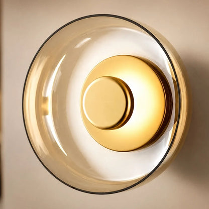 Elara Haus Nordic Glass Bowl Wall Lamp - Thickened Glass Artisanal Iron Body 9