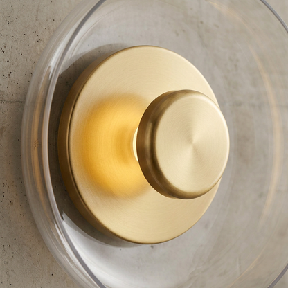 Concave Glass Wall Lamp with Metal Base