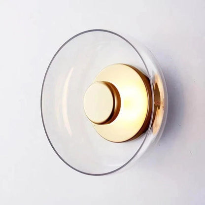 Elara Haus Nordic Glass Bowl Wall Lamp - Thickened Glass Artisanal Iron Body 6