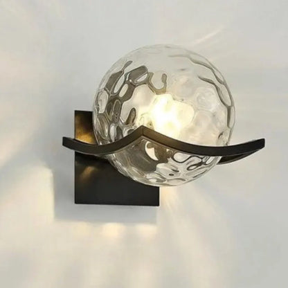 Elara Haus Wall Sconce - Black Metal Glass Globe Wall Lights 7
