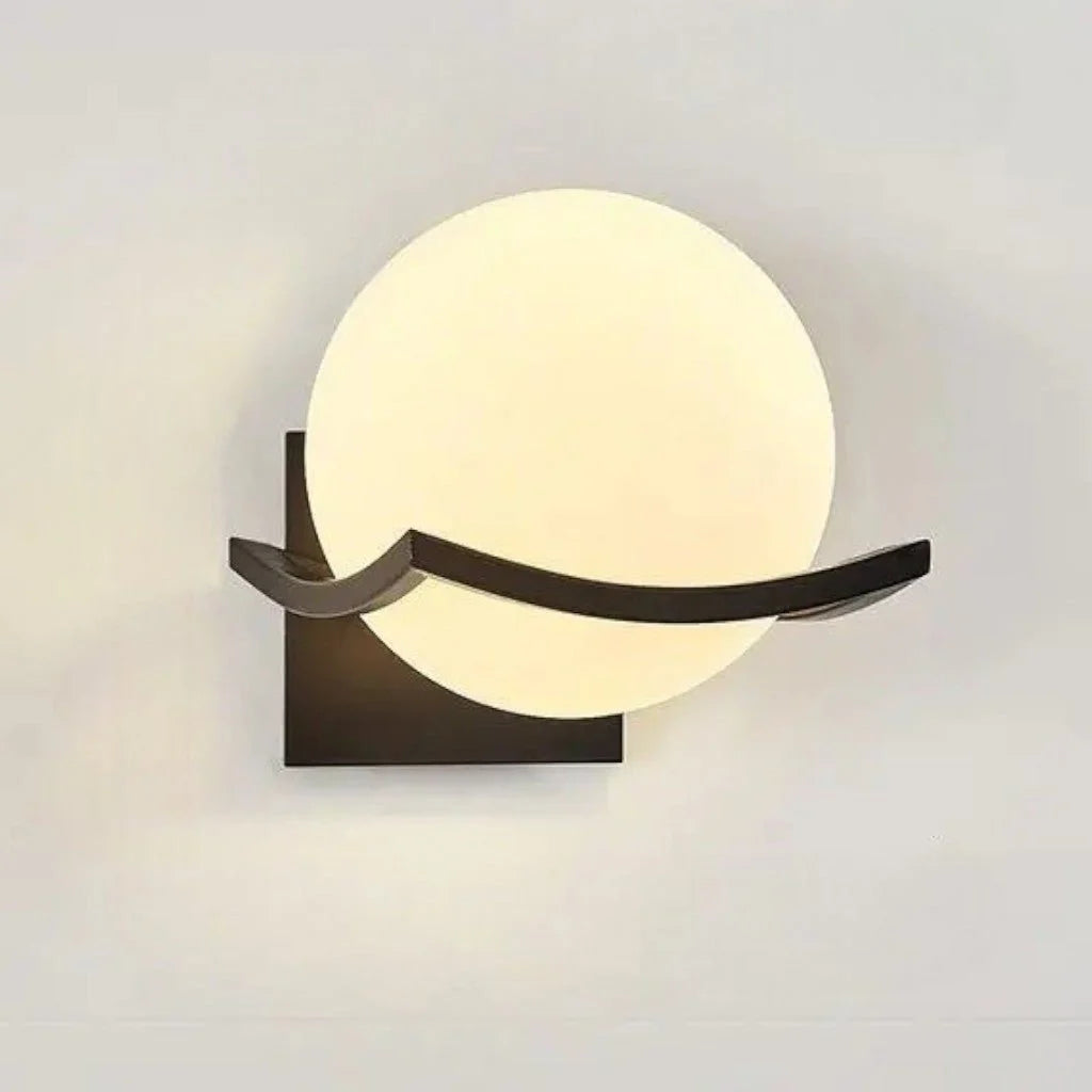 Elara Haus Wall Sconce - Black Metal Glass Globe Wall Lights 0