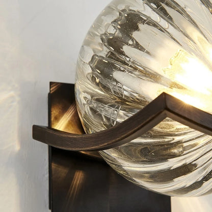 Elara Haus Wall Sconce - Black Metal Glass Globe Wall Lights 4