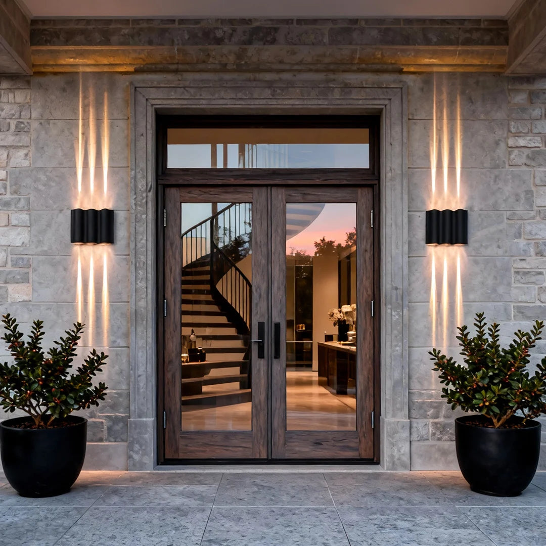 Beam Wall Light Wavy Aluminum Outdoor LED Up-Down Light 1