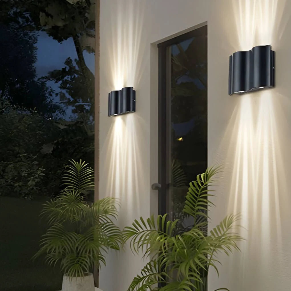Beam Wall Light Wavy Aluminum Outdoor LED Up-Down Light 5