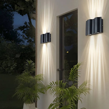 Beam Wall Light Wavy Aluminum Outdoor LED Up-Down Light 5