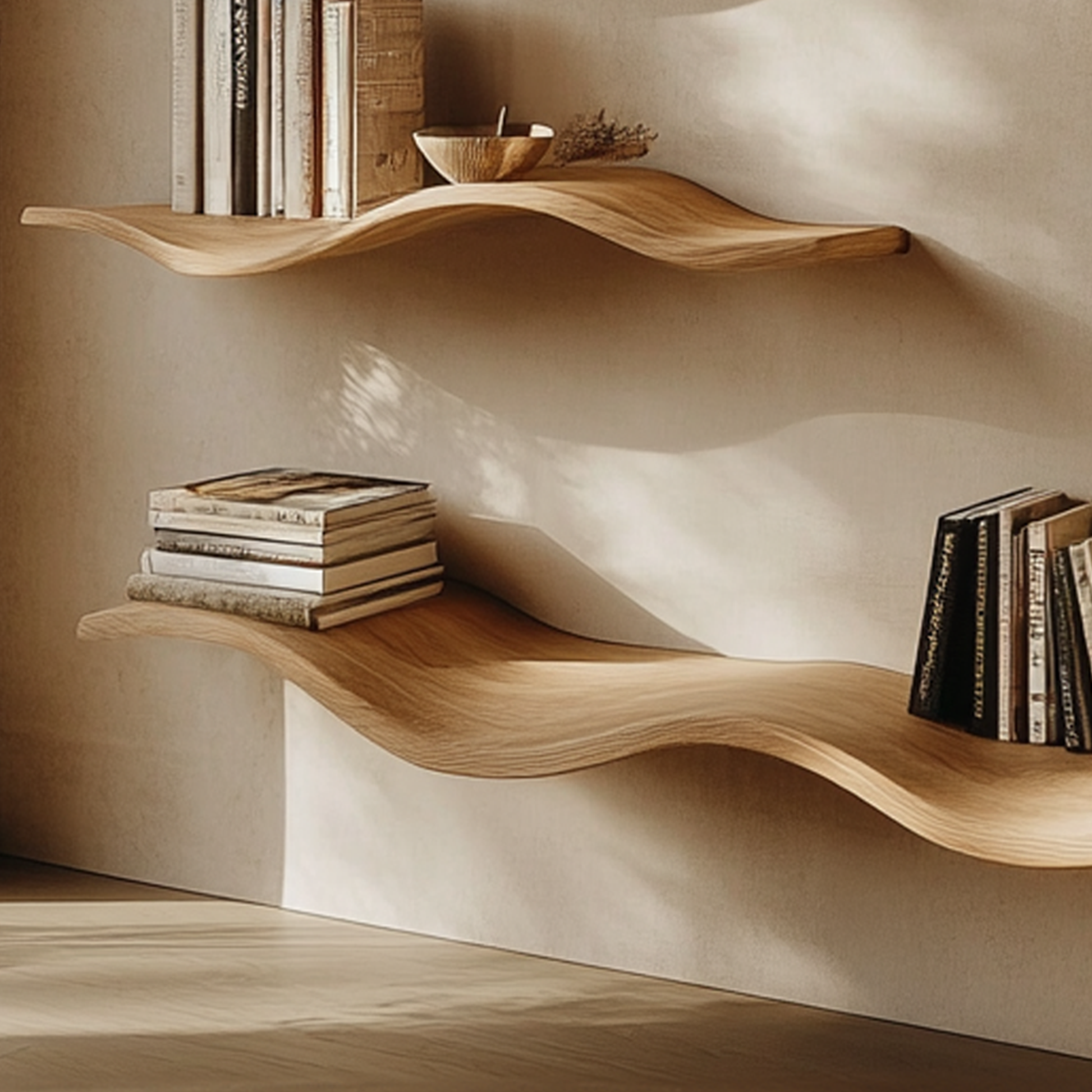 Custom Wood Floating Shelves Living Room New Year Home Decor SINLWV004 3