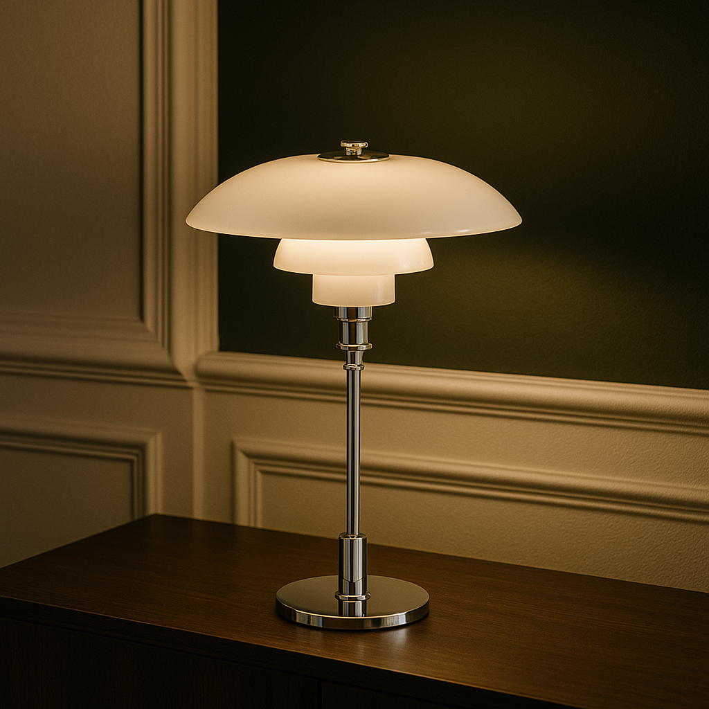 Danish Style Glass Table Lamp